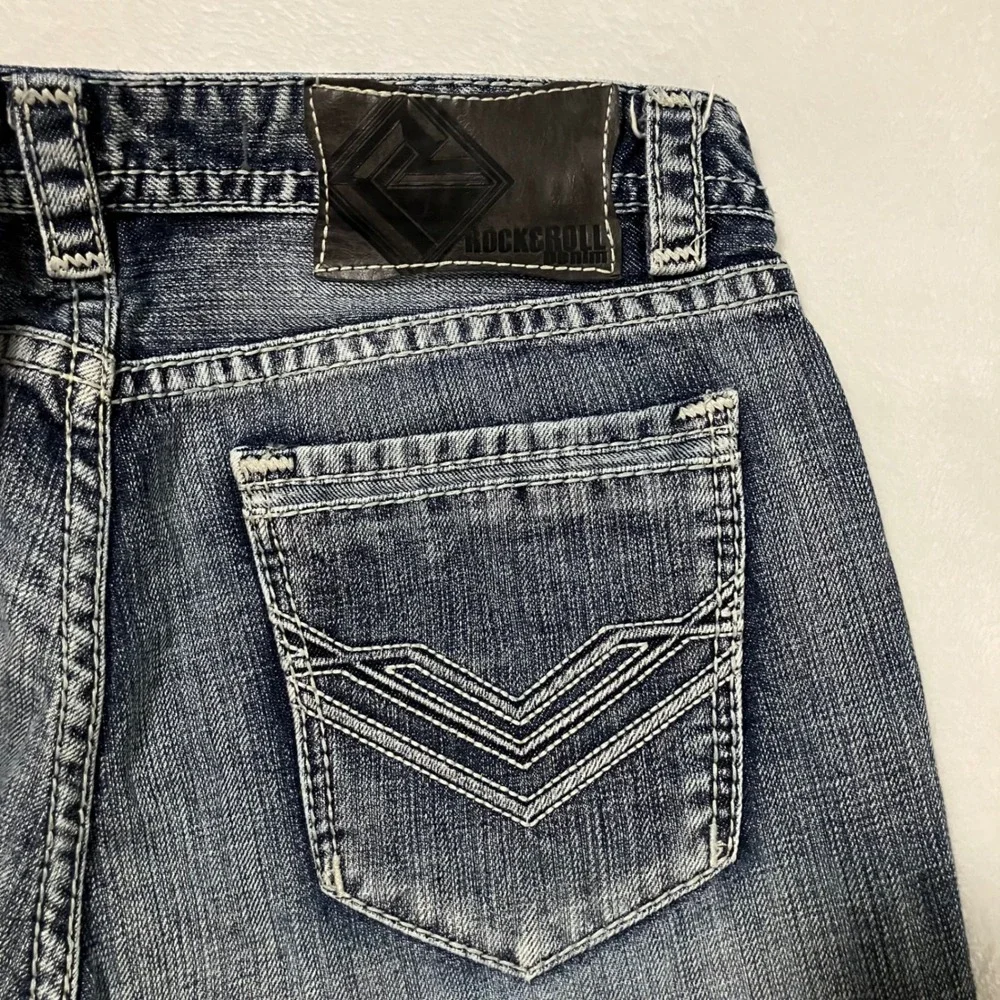 Rock & Roll Cowboy Pistol Regular Bootcut Jeans Men's Size 34x36 Medium Wash
